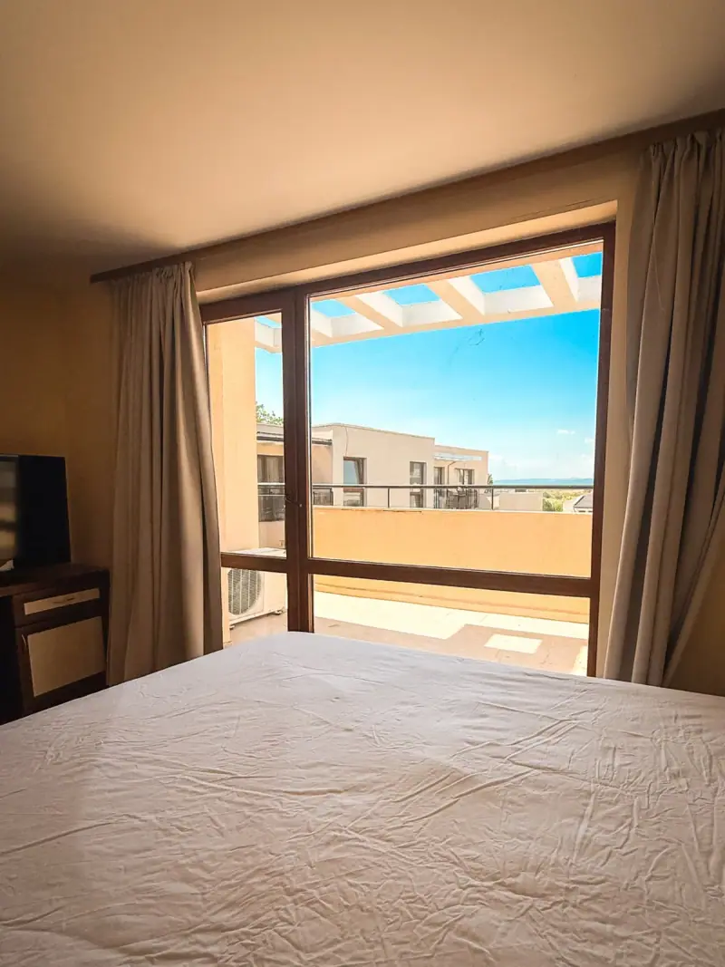 Skyline Terrace Apartment · Bedroom and terrace